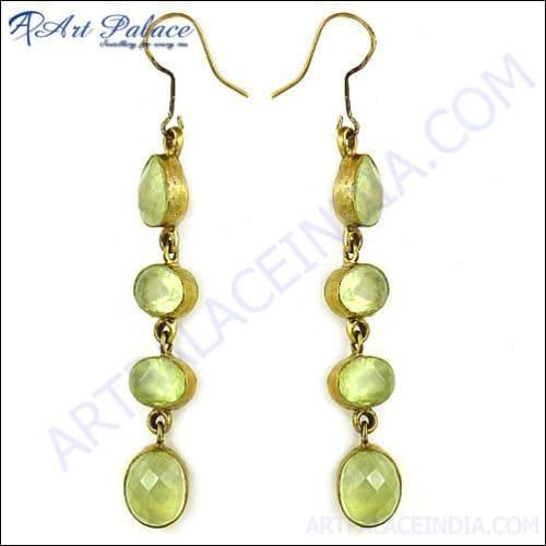 925 Silver Dangle EarringPrenite Earring Energy Gemstone Earrings Art Palace