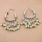 Load image into Gallery viewer, 925 Silver Hoop Earrings with Pearl & Gemstone Dangles for Women