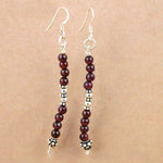 Load image into Gallery viewer, 925 Silver Garnet Beaded Dangle Earrings | Women's Jewelry Gift