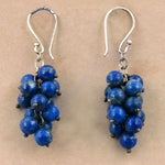 Load image into Gallery viewer, Lapis Lazuli Bead Drop Earrings | 925 Silver Hook Earrings for Women