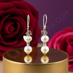 Load image into Gallery viewer, Silver Pearl & Gemstone Drop Earrings for Women | Dangle Jewelry