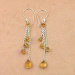 Load image into Gallery viewer, 925 Silver Citrine Dangle Earrings for Women | Daily Wear