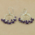 Load image into Gallery viewer, 925 Silver Amethyst Drop Earrings | Women's Dangle Jewelry