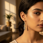 Load image into Gallery viewer, 925 Silver Citrine Beaded Earrings for Women | Daily Wear