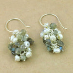 Load image into Gallery viewer, 925 Silver Freshwater Pearl & Labradorite Earrings for Women