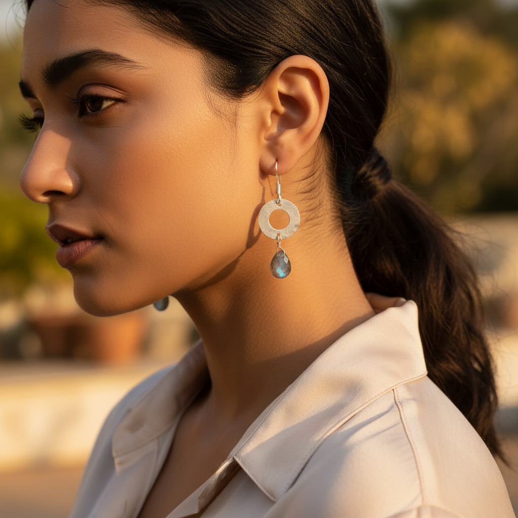 925 silver labradorite drop earrings for women | gift jewelry