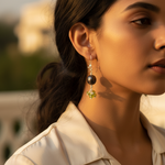 Load image into Gallery viewer, Silver Pearl & Peridot Drop Earrings for Women | Dangle Earrings