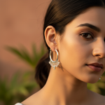 Load image into Gallery viewer, 925 Silver Moonstone Hoop Earrings | Women's Dangle Jewelry