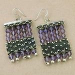 Load image into Gallery viewer, 925 Silver Amethyst Drop Earrings | Women's Dangle Jewelry
