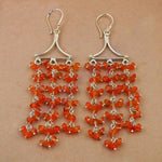 Load image into Gallery viewer, 925 Silver Carnelian Beaded Earrings for Women | Dangle Earrings