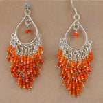 Load image into Gallery viewer, 925 Sterling Silver Carnelian Chandelier Earrings | Women's Jewelry