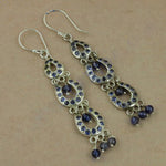 Load image into Gallery viewer, 925 Silver Iolite Drop Earrings for Women | Dangle Earrings