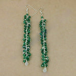 Load image into Gallery viewer, Emerald Bead Drop Earrings | 925 Silver | Women's Jewelry Gift