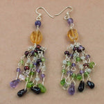 Load image into Gallery viewer, 925 Sterling Silver Gemstone Tassel Earrings for Women | Dangle Earrings
