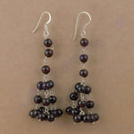 Load image into Gallery viewer, 925 Silver Garnet Beaded Drop Earrings for Women | Gift