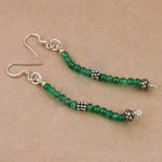 Load image into Gallery viewer, 925 Silver Green Stone Bead Earrings for Women | Dangle Earrings