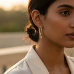 Load image into Gallery viewer, 925 Silver Hoop Earrings with Gemstone Dangle | For Women