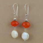Load image into Gallery viewer, 925 Silver & Orange Gemstone Dangle Earrings | Women's Jewelry