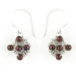 Load image into Gallery viewer, Silver Wire Wrap Garnet Earrings | For Women | Daily Wear