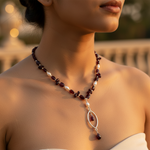 Load image into Gallery viewer, Garnet & Pearl Necklace for Women | Art Palace Jewelry
