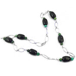 Load image into Gallery viewer, Silver Beaded Onyx Necklace for Women | Daily Wear Jewelry
