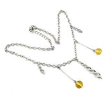 Load image into Gallery viewer, Silver Anklet with Yellow Gemstone Beads for Women | Fashion Jewelry