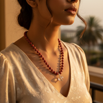 Load image into Gallery viewer, Red Jasper Beaded Necklace with Crystal Pendant | Women's Jewelry