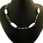Load image into Gallery viewer, Silver Beaded Necklace for Women | White Stone Jewelry Gift