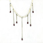 Load image into Gallery viewer, Pearl & Garnet Drop Necklace | Sterling Silver | Women's Jewelry