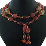 Load image into Gallery viewer, Carved Gemstone Beaded Necklace | Statement Jewelry for Women
