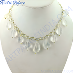 Load image into Gallery viewer, Silver dangle necklace with moonstone gemstones, perfect for women. A delicate and elegant piece of jewelry.