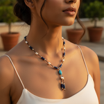 Load image into Gallery viewer, Pearl & Lapis Lazuli Necklace for Women | Fashion Jewelry
