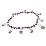 Load image into Gallery viewer, Silver Anklet with Purple Gemstones | Women's Beaded Jewelry