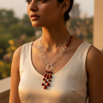 Load image into Gallery viewer, Silver Chain Necklace with Red Coral Beads | Women's Jewelry