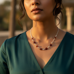Load image into Gallery viewer, 925 Silver Garnet Bead Necklace for Women | Gemstone Jewelry
