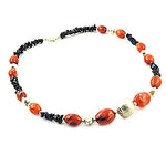 Load image into Gallery viewer, Beaded Gemstone Necklace | Red & Black Stone Jewelry for Women