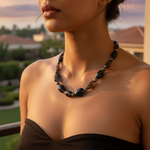 Load image into Gallery viewer, Black Onyx & Pearl Beaded Necklace for Women | Gemstone Jewelry