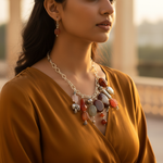 Load image into Gallery viewer, Silver Gemstone Bead Necklace for Women | Statement Jewelry