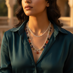 Load image into Gallery viewer, 925 Silver Multi-Gemstone Teardrop Necklace for Women