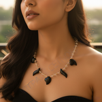 Load image into Gallery viewer, Black Onyx & Clear Quartz Necklace | Statement Jewelry for Women