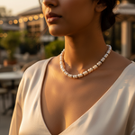 Load image into Gallery viewer, Freshwater Pearl Necklace with Black Onyx Beads for Women