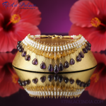 Load image into Gallery viewer, Gemstone Beaded Necklace | Purple & Yellow Gemstone Jewelry