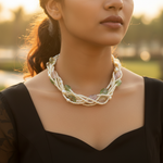 Load image into Gallery viewer, Pearl & Gemstone Braided Necklace | Statement Jewelry for Women
