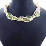 Load image into Gallery viewer, Pearl & Gemstone Braided Necklace | Statement Jewelry for Women