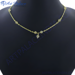 Load image into Gallery viewer, gold plating beaded chain necklace on a black mannequin. The necklace features small gold plating beads along the chain, offering a delicate look.