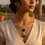 Load image into Gallery viewer, 925 Silver Onyx & Gemstone Tassel Necklace | Women's Fashion Jewelry