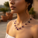 Load image into Gallery viewer, Amethyst & Pearl Beaded Necklace | gold plating Chain | Women's Jewelry