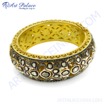 Load image into Gallery viewer, gold plating bangle bracelet with intricate design and diamonds. Luxury jewelry for women. Elegant and stylish.