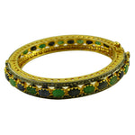Load image into Gallery viewer, gold plating Bangle Bracelet with Emeralds and Sapphires | Luxury Jewelry