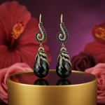 Load image into Gallery viewer, Black Onyx Drop Earrings for Women | Statement Jewelry